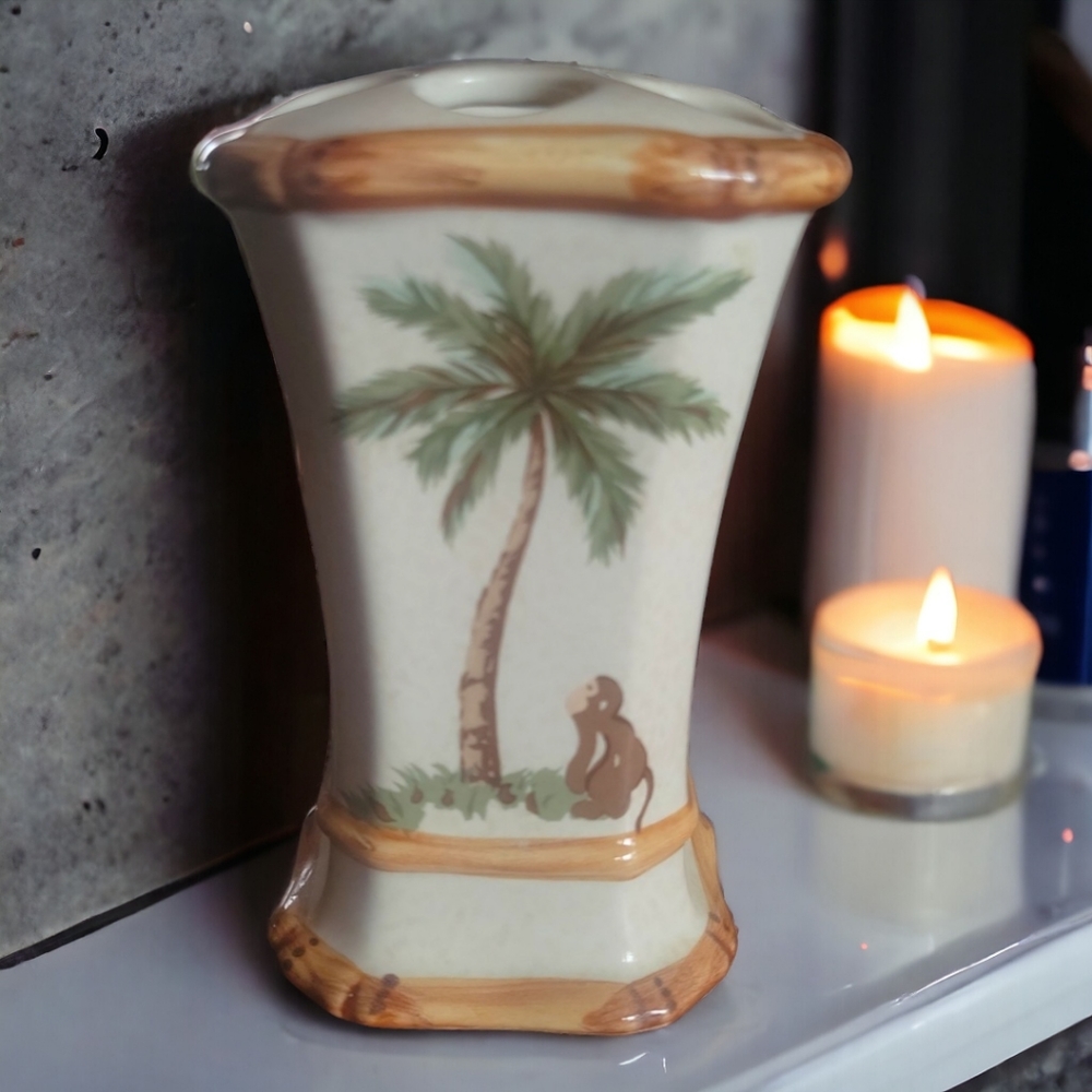 Vtg Toothbrush Holder Spring Maid Palm Breeze